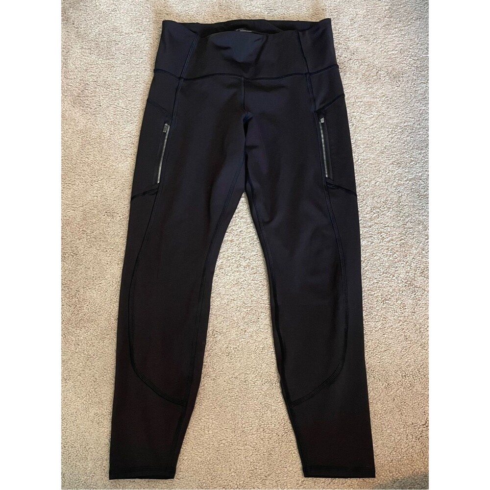Athleta Black Rainier Tight Cropped Leggings - Women's Active Wear | Size Medium